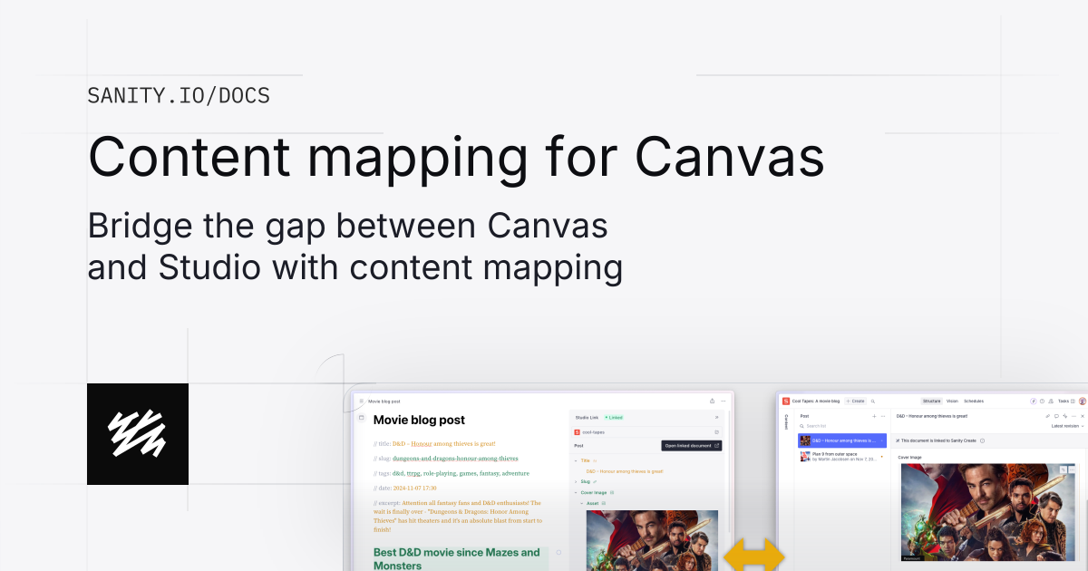 Content mapping for Canvas | Sanity Docs